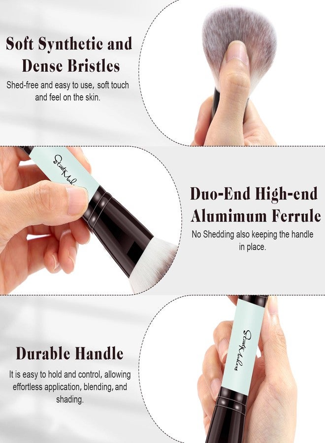 START MAKERS Makeup Brush Set 5Pcs, Dual-Ended Foundation Contour Concealer Blush Powder Bronzer Eyeshadow Brushes for Liquid, Cream, Powder, Blending, Buffing, Stippling Face Make up Tools - Image 5